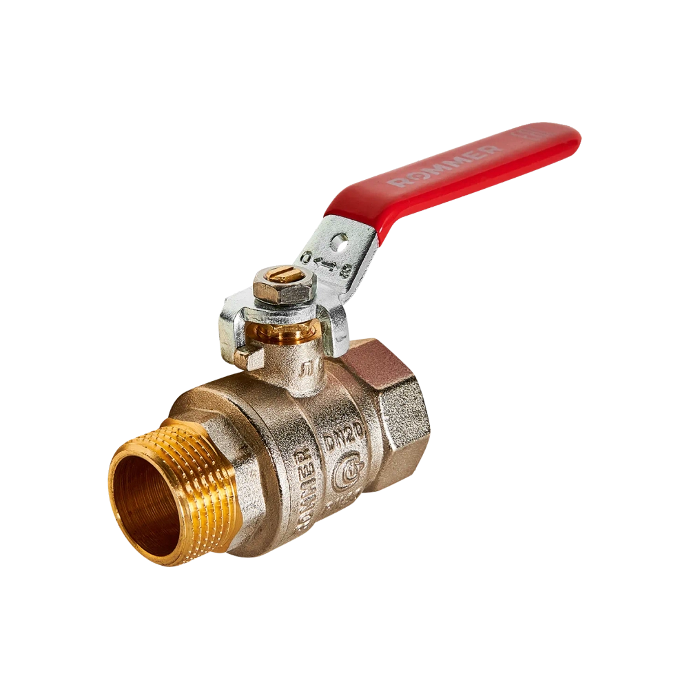 Кран шаровой полнопроходной ROMMER - 3/4" (ВР/НР, PN40, ручка-рычаг)