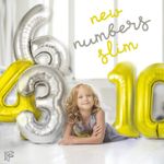 Шар (40''/102 см) Цифра, 9 Slim, Золото, 1 шт.