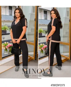 Костюм 2373-Черный-пудра Minova