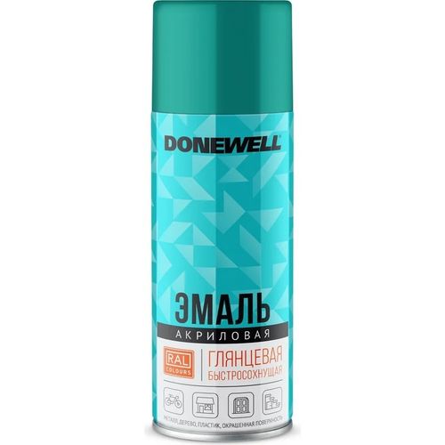 Эмаль универсальная акриловая DONEWELL RAL 5018 бирюзовая глянцевая 520 мл