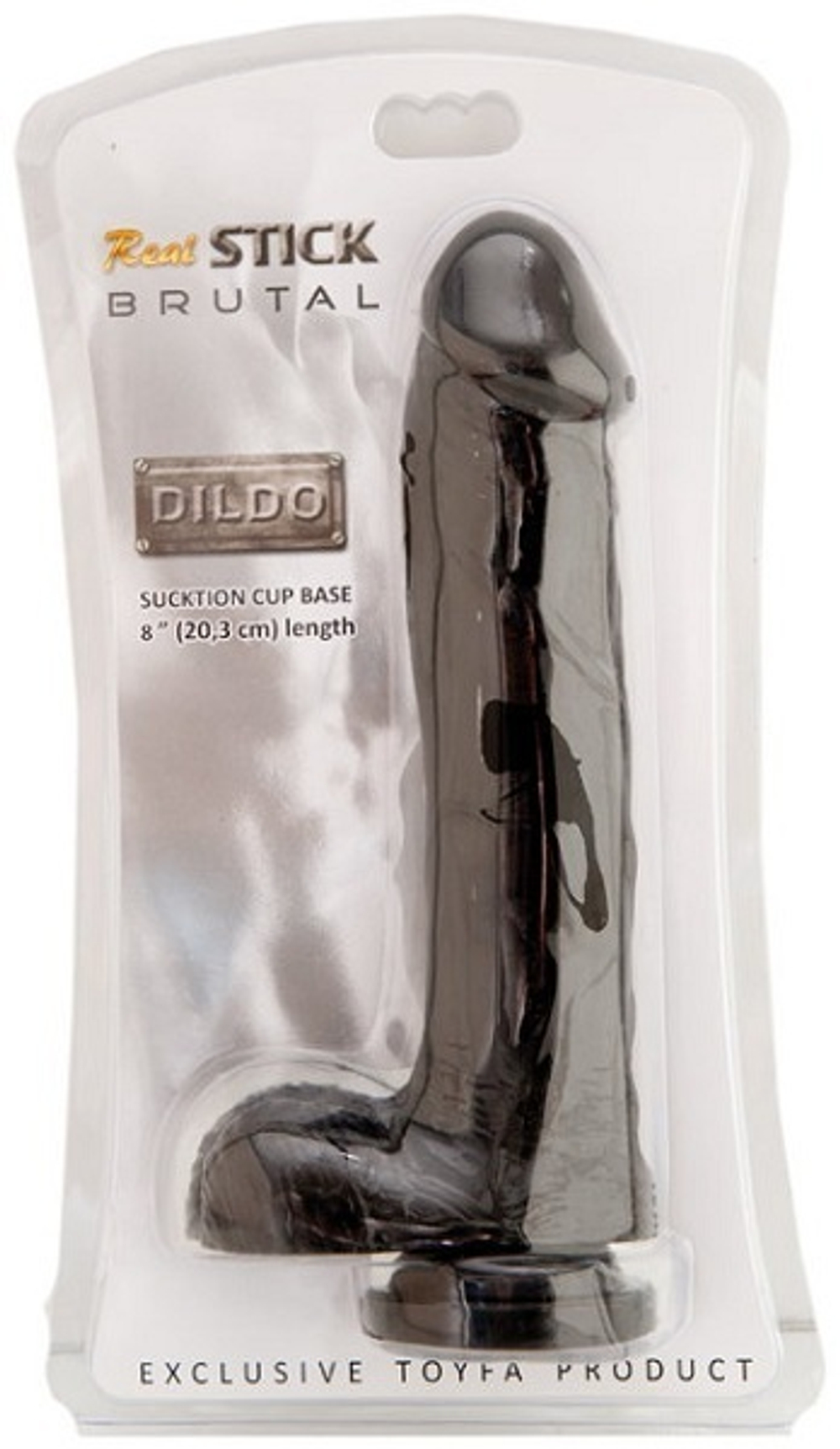 Чёрный фаллоимитатор на присоске, 20,3 см