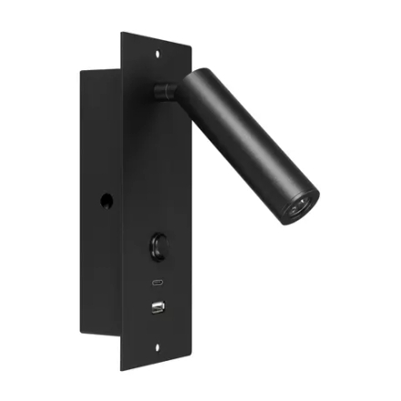 Светильник SP-BED-CHARGE-BUILT-S80x230-3W Warm3000 (BK, 20 deg, 230V, USB-A, USB-C) (Arlight, IP20 Металл, 3 года) 046880