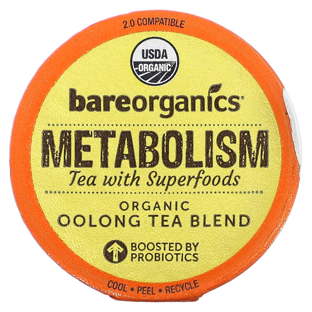 BareOrganics, Metabolism, чай с суперфудами, улун, 10 чашек по 4 г (0,14 унции)