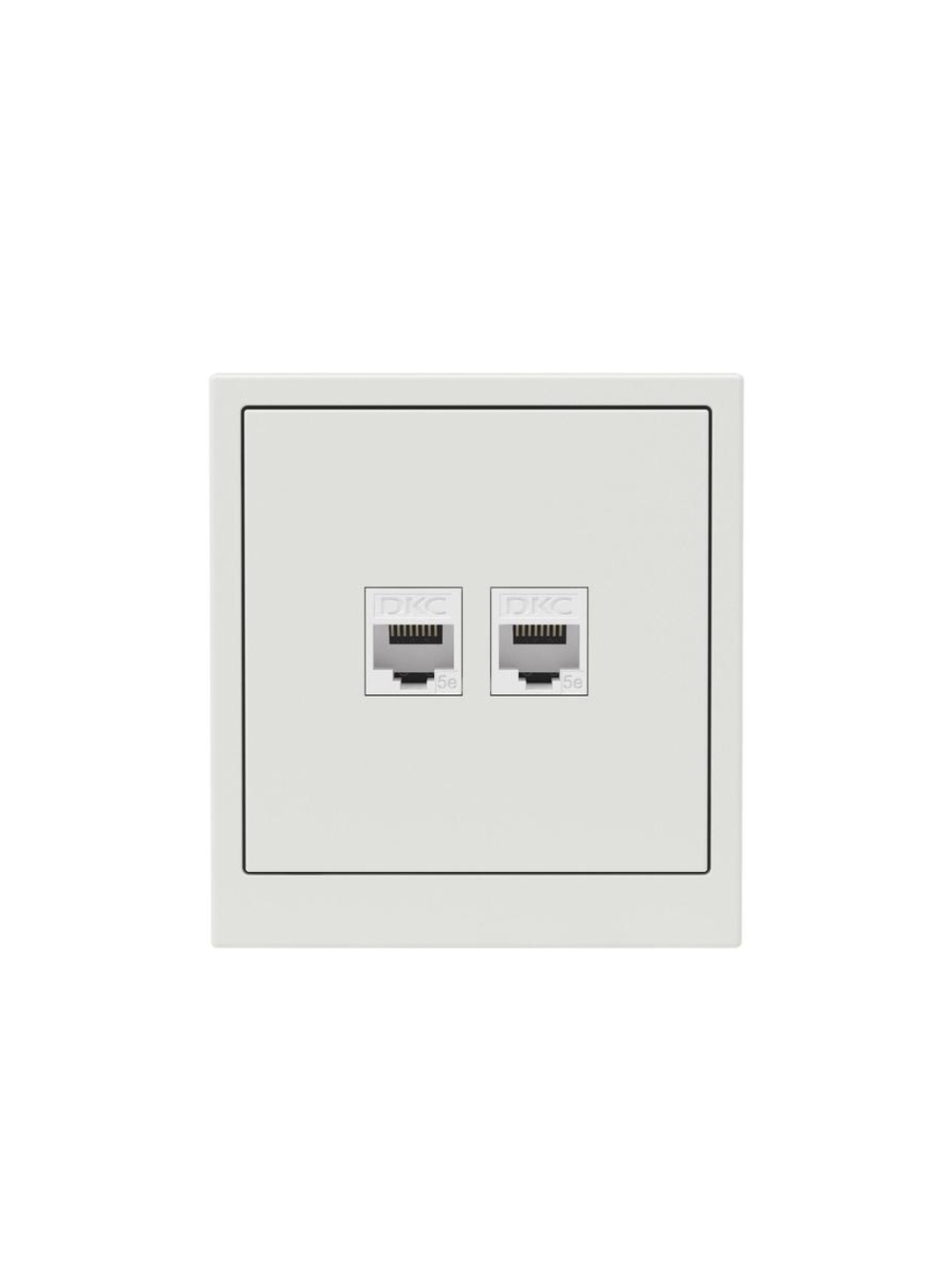 Розетка компьютерная 2-м KANT RJ45 кат.5E без шторки бел. песок DKC 7010664