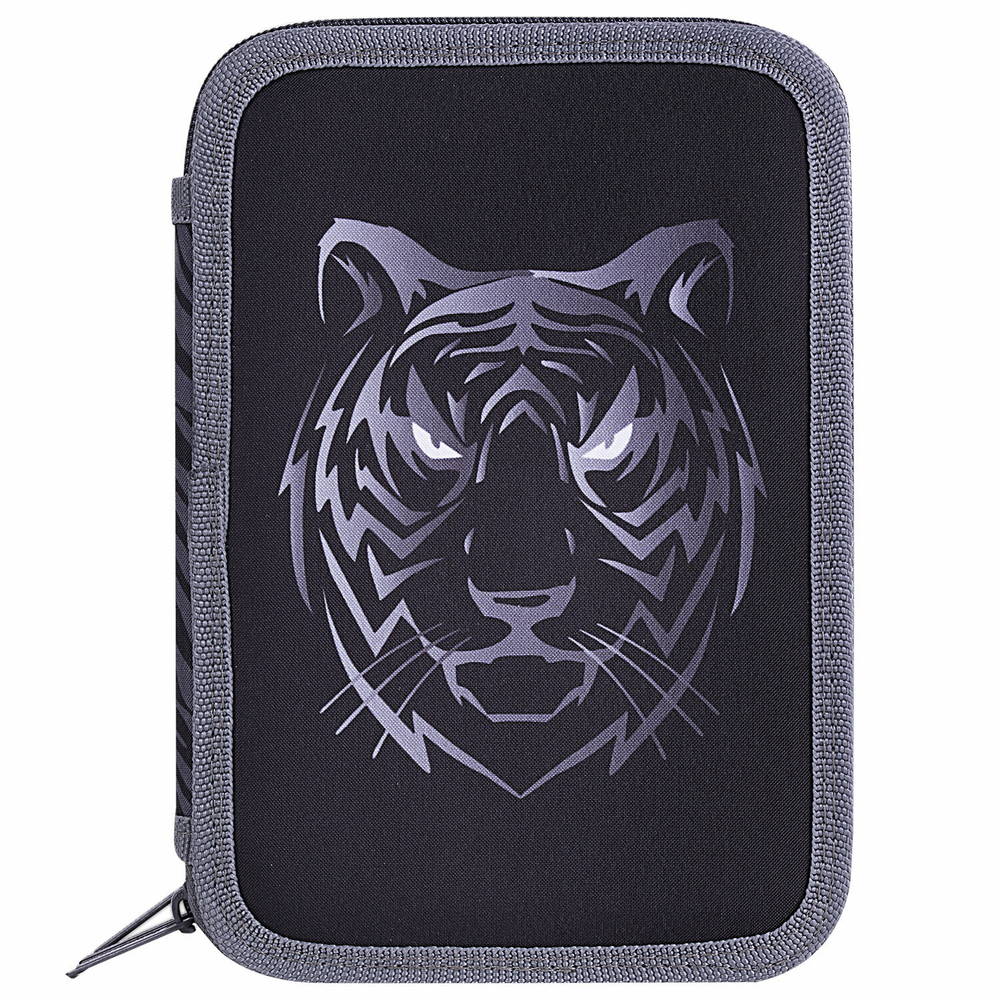 Пенал BRAUBERG, 3 отделения, полиэстер, 21х14 см, "Tiger", 271551