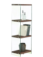 Стеллаж F-049-125H  прозрачный/коричневый