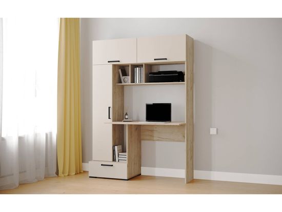 Стол письменный КВАРТЕТ-11 дуб крафт серый / кашемир