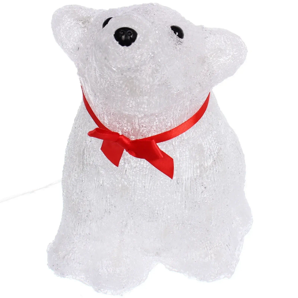 Фигура светодиодная «Белый мишка» 16,5*21*26 см, 30 ламп LED, авторежим, 220V, Белый