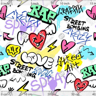 Яркий разноцветный граффити паттерн стрит уличный стиль любовь рэп by alain_caster 337 DPI