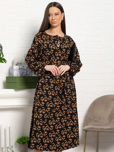 Платье Аура с поясом (черное) П15121-10М LT Collection