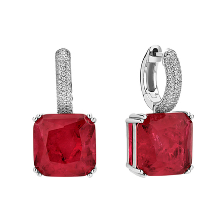 Серьги Ermolov Tenerife с красным фианитом