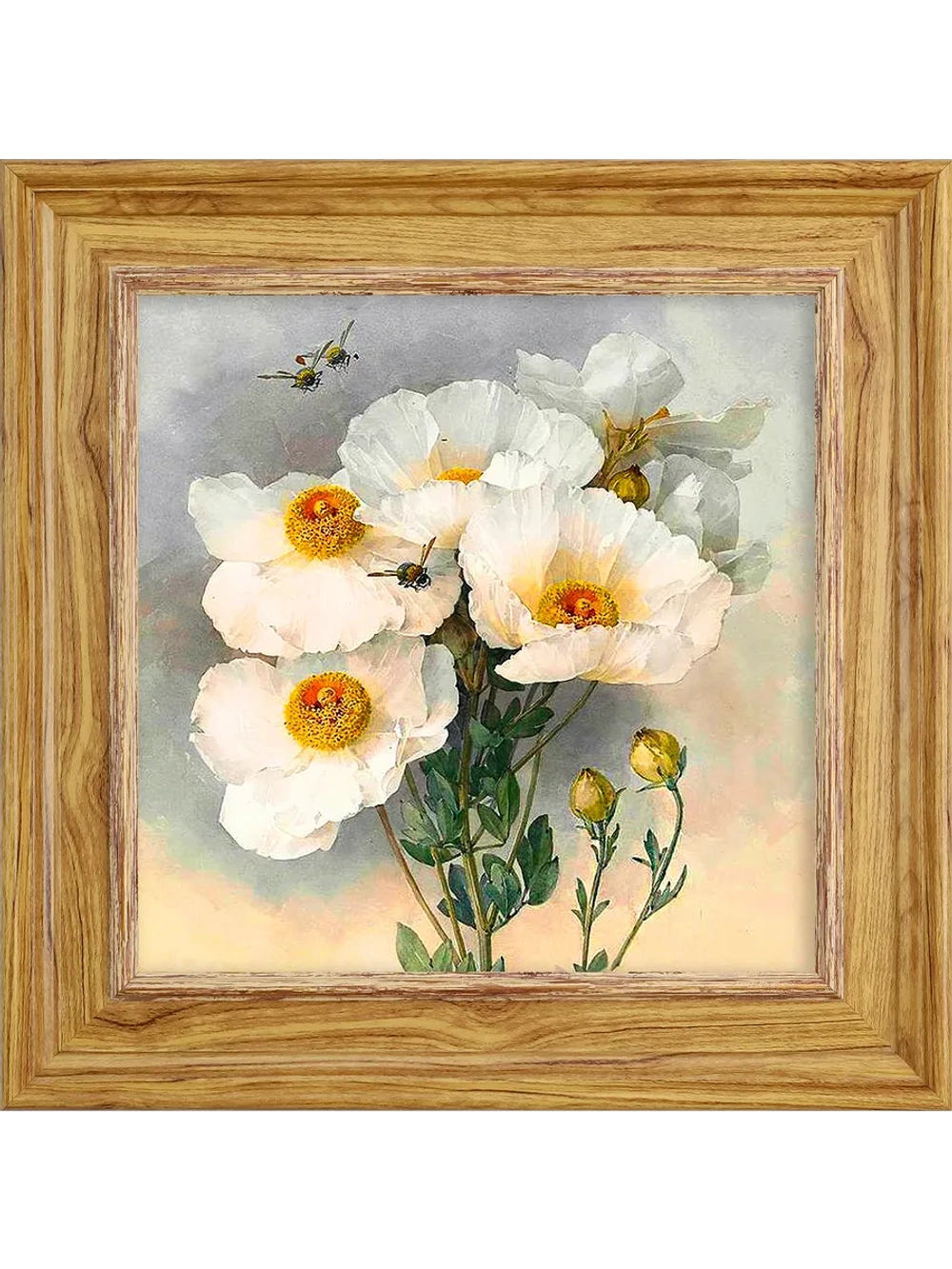 Картина настенная интерьерная в раме "под дерево" 26*26 см