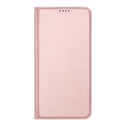 Чехол книжка из PU кожи розового цвета от Dux Ducis для смартфона Samsung Galaxy S25 Edge, серия Skin Pro Series Case