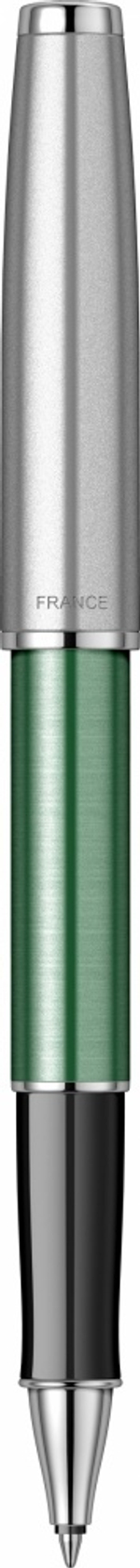 Ручка-роллер Parker Sonnet Essentials Green SB Steel CT 2169364, цвет чернил black, перо: F, в подарочной упаковке.