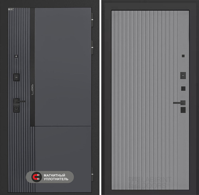 Входная дверь Лабиринт Лаб 2 Про - 29 Серый софт рельеф