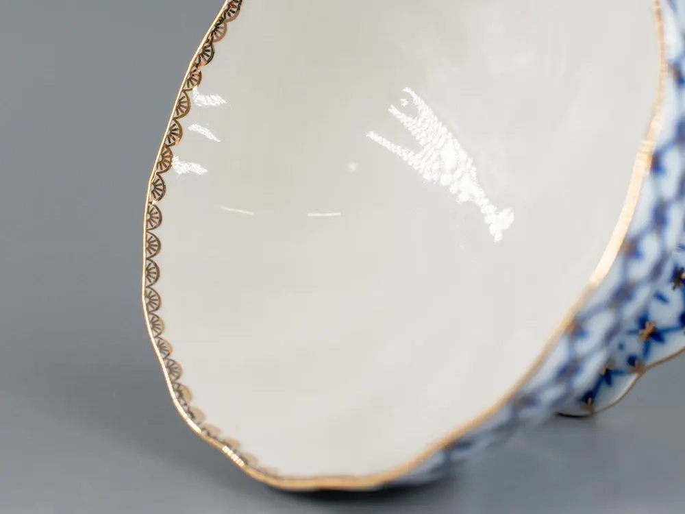 Ваза для конфет ф. Тюльпан рис. Кобальтовая сетка арт. 80.04258.00.1