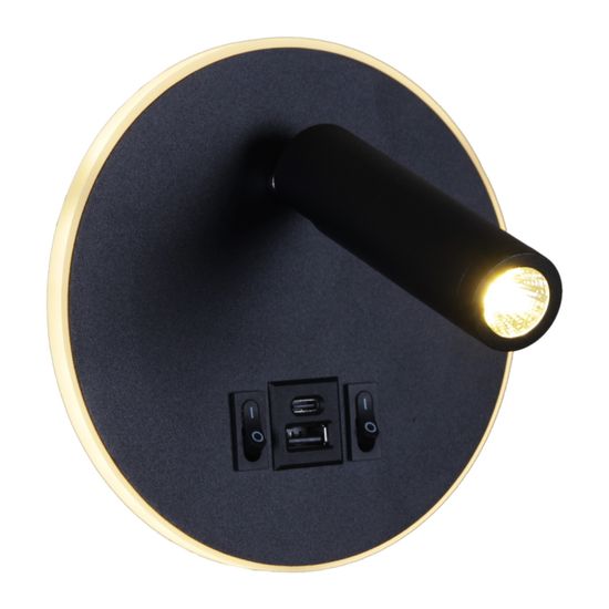 86203-9.2-001KT LED12W+USB BK светильник настенный