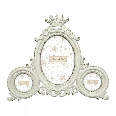 Фоторамка "Эбигейл" белая 24x2x20см (Фото 9x13 /5см (2) Металл,стекло