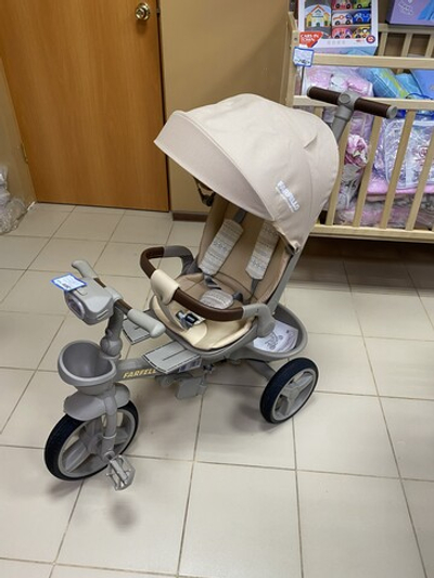 Детский трехколесный велосипед "Farfello 6590" цвет бежевый , для детей с 9 месяцев и до 5 лет