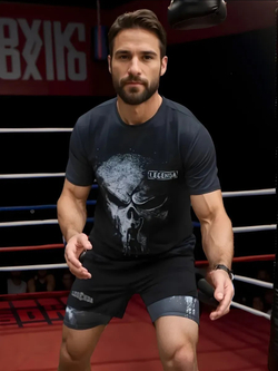 Футболка тренировочная Череп Каратель черная