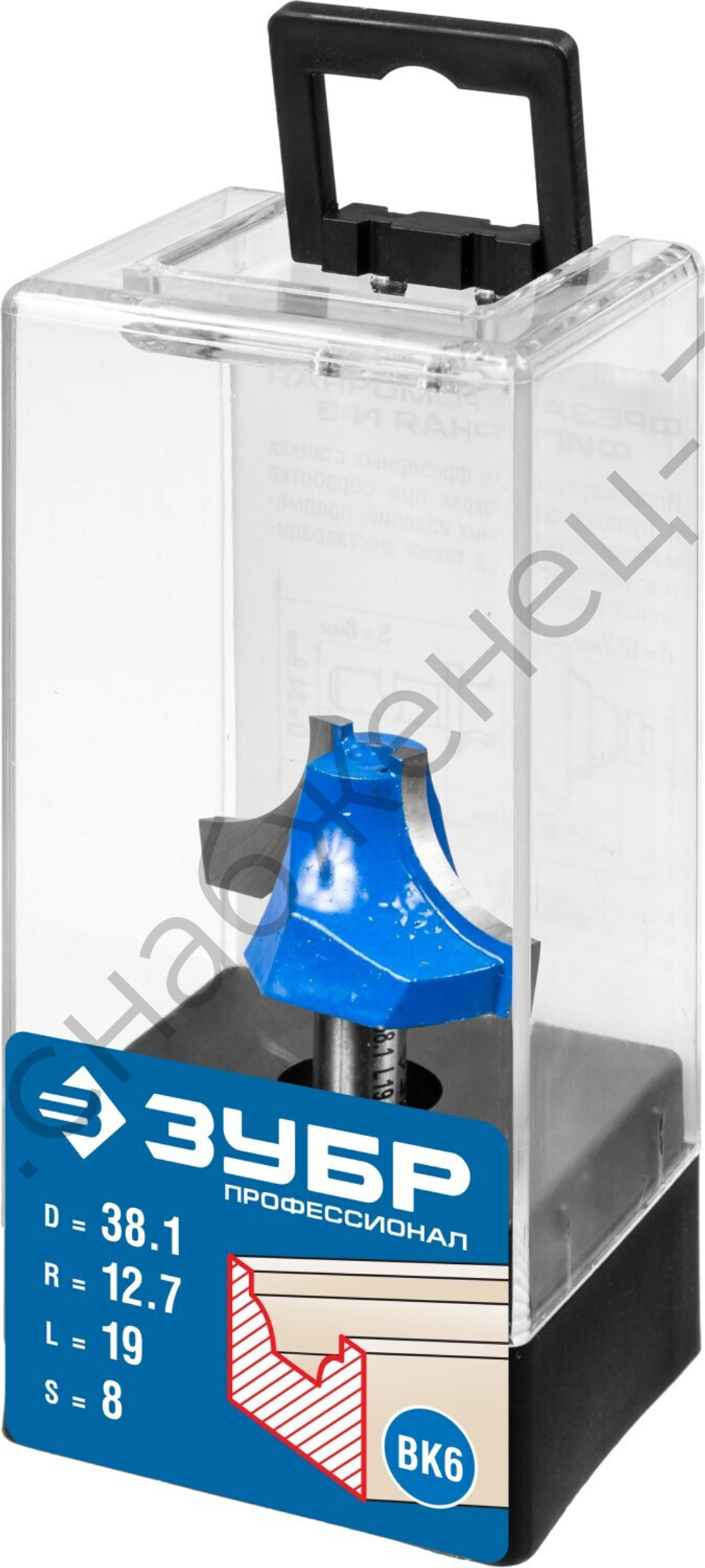 ЗУБР 38.1x19мм, радиус 12.7мм, фреза пазовая фасонная №1