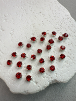 Шатоны 4 мм, Красный в серебре, 25 шт
