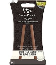Белый чай и жасмин, палочки для ароматизатора в авто, WoodWick