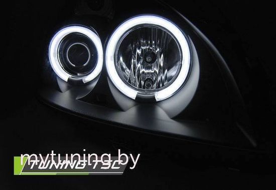 Передние фары Angel Eyes для Renault Clio II (01-05) CCFL Black