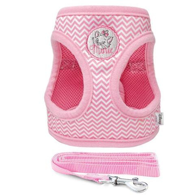 Комплект мягкая шлейка-жилетка и подводок для кошек Disney Marie M, обхват груди 450мм, Triol-Disney