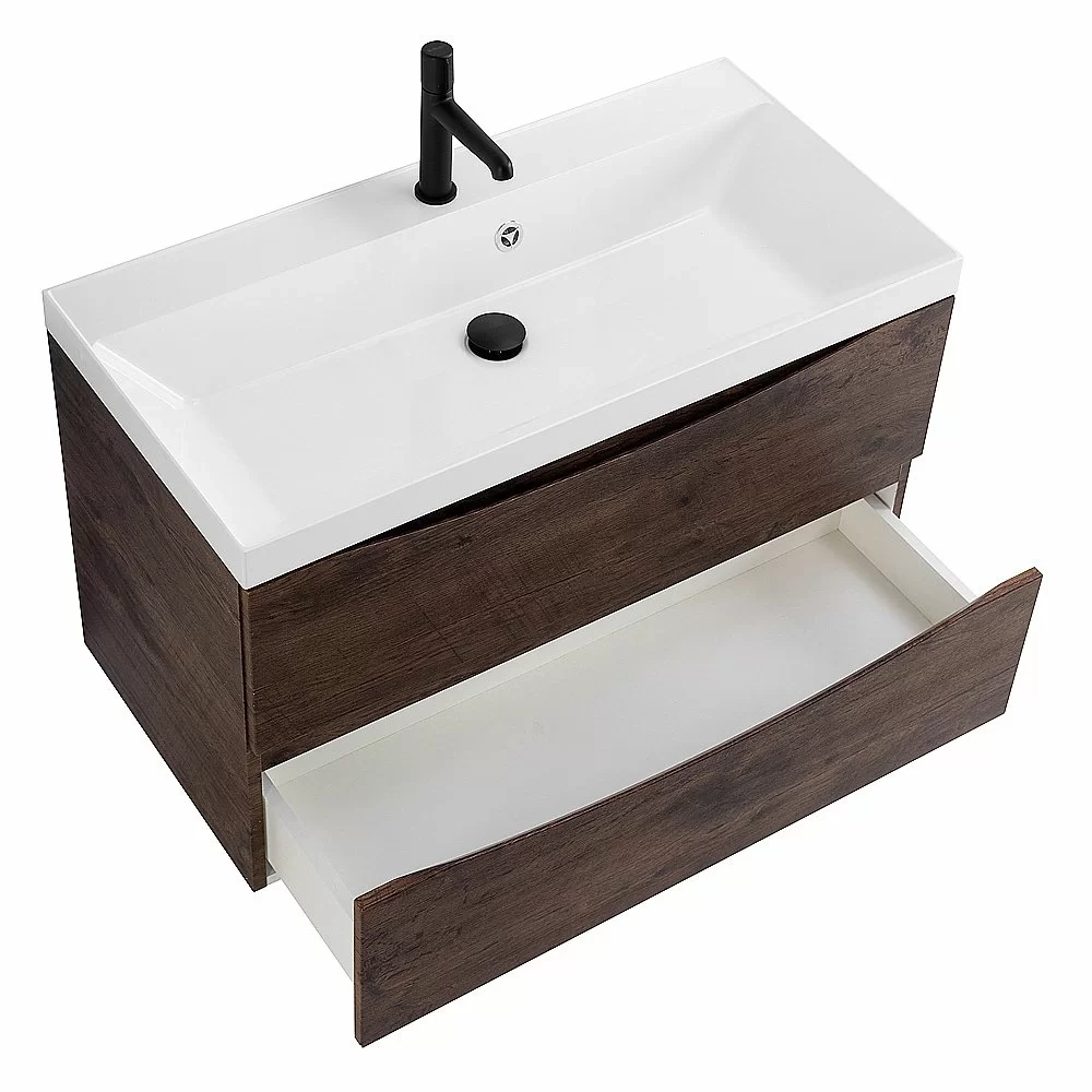 Тумба с раковиной Belbagno MARINO 80 2C-SO/BB800/450-LV-MR-AST Rovere Moro
