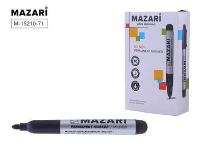 Маркер перм. 2.5мм. "Milnor" черный, пулевидный наконечник (Mazari)