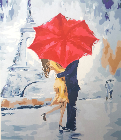 Картина по номерам Влюбленные под зонтом  30х40