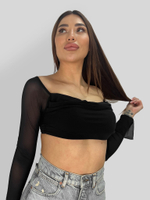 Топ-сетка Kikiriki 102140 с длинным рукавом с завязкой сзади Nadya