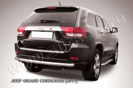 Защита заднего бампера (нержавейка) Jeep Grand Cherokee (2010-2013) d57 длинная