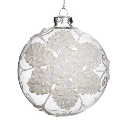 nan GLSS PINEC.BALL CLR/WH Стеклянный шарик Goodwill Белый