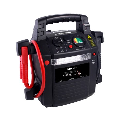 iCartool (IC-CBL36) Пусковое устройство 12/24В, 36 000 мАч, мин. 12v1100A/24v500A макс. 12v2200A/24v1100A