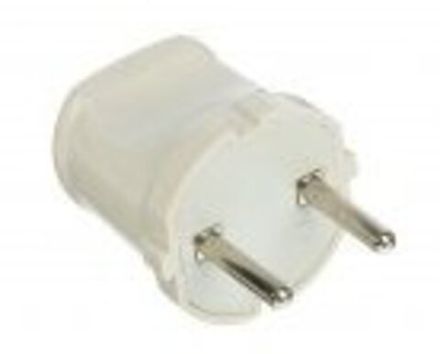 Вилка "UNIVersal" б/з белая 6А 250В (Еврослот) (Е1508)  1/50/500