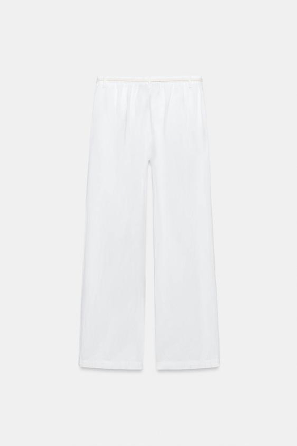 ZARA БРЮКИ ИЗ СМЕСОВОГО ЛЬНА — ZW COLLECTION, БЕЛЫЙ
