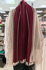 Палантин шерстяной ПШ18050-08/16 бежевый/бордо