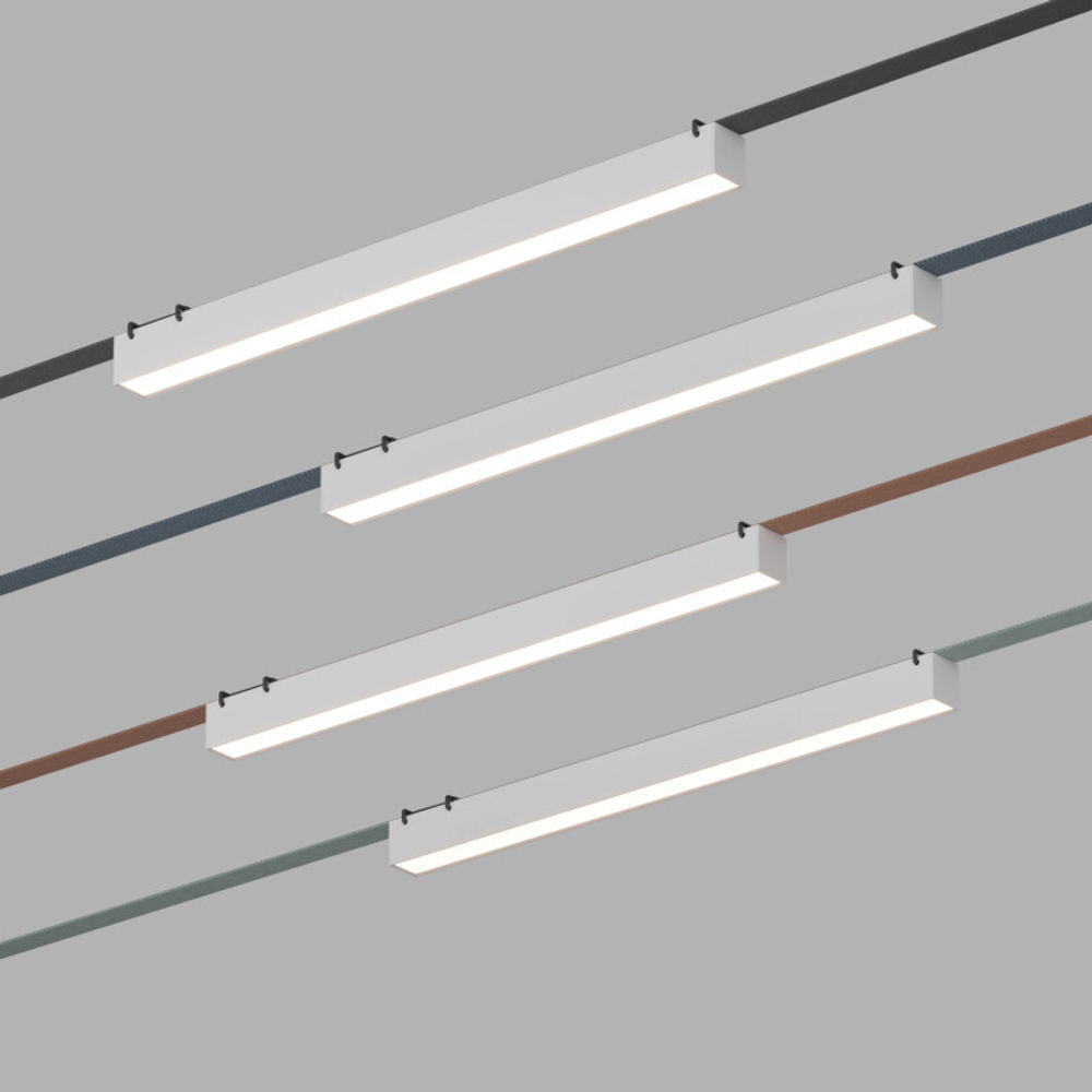 DK5576-WH Cветильник для трека-ремня Belty, серия Linear, со светодиодом, L642*W40*H45мм, 48V DC, 24W, RA90, 120°, 4000K, IP20, белый, алюминий