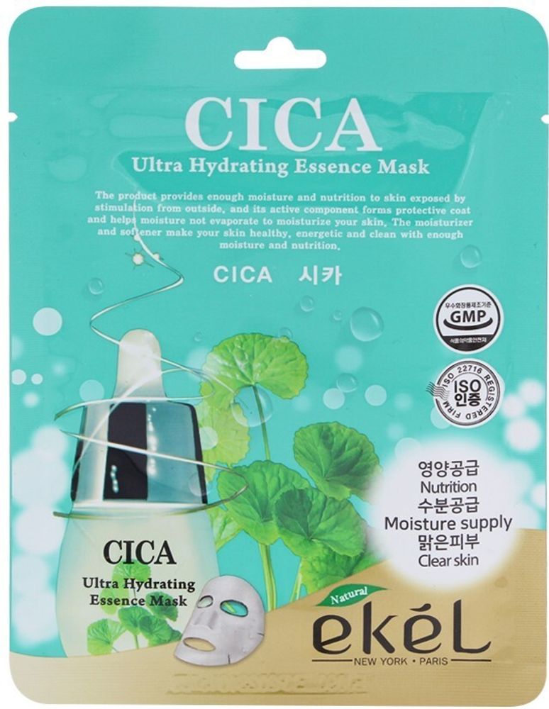 Тканевая маска с центеллой EKEL Cica Ultra Hydrating Essence Mask