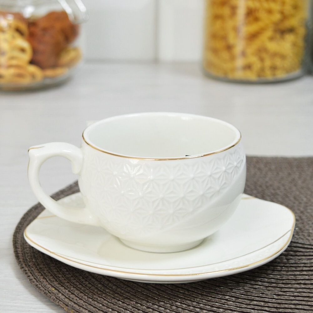 Чайная пара 240мл "Снежная королева" круглая (26470)