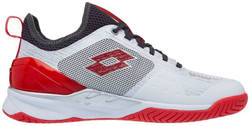 Мужские кроссовки теннисные Lotto Mirage 200 Speed - all white/red poppy