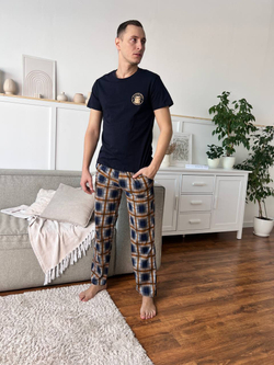 Пижама мужская с брюками Пижон (темно-синий)