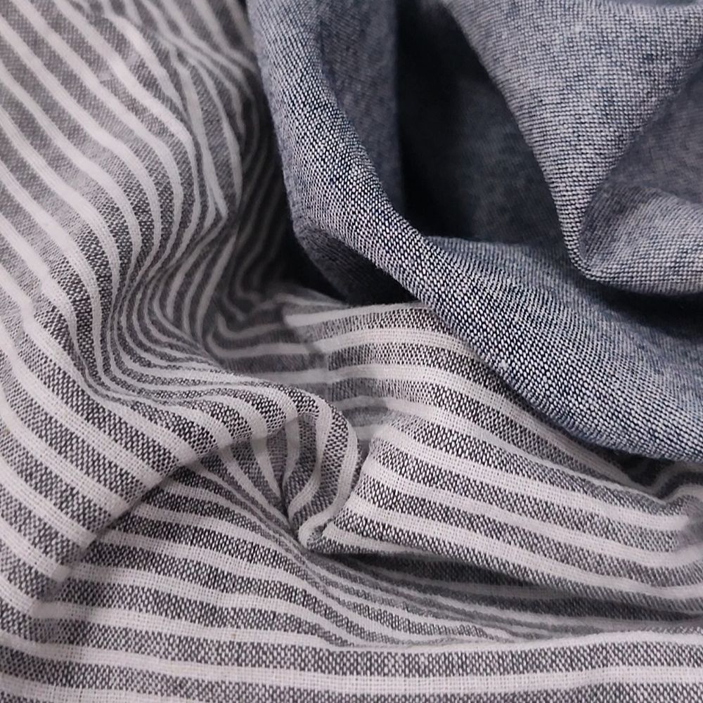 Варёный хлопок "Серая полоска", 2мм