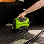 Компрессор автомобильный аккумуляторный Greenworks Арт. 3400807UB, 24V / 12V (от прикуривателя автомобиля), c АКБ 4Ач и ЗУ в сумке