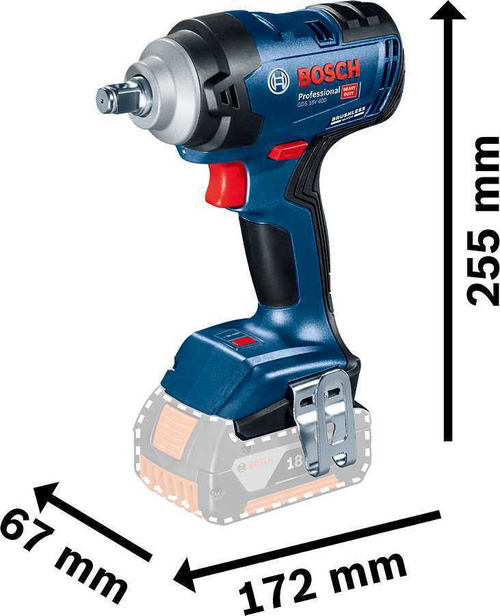 Аккумуляторный ударный гайковёрт BOSCH GDS 18V-400 06019K0021