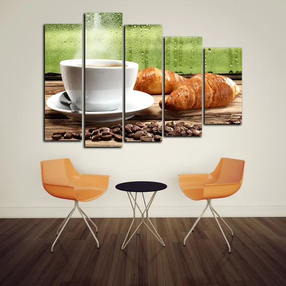 Модульная картина " Сладости и кофе "