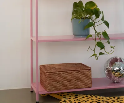 Стеллаж металлический 75х80х25, розовый