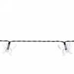 Гирлянда для улицы «Бабочка» 3 м 20 ламп LED чёрный провод, 2 реж.,IP-55, Теплый белый (солнечная батарея)